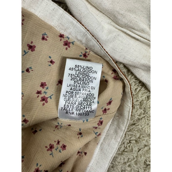 Umgee Linen Blend Lace Embroidered Jacket Cropped Puff Sleeve Size M Festival - Picture 12 of 12